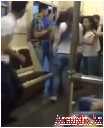 Bakı metrosunda qız ona söz atan oğlanı söydü